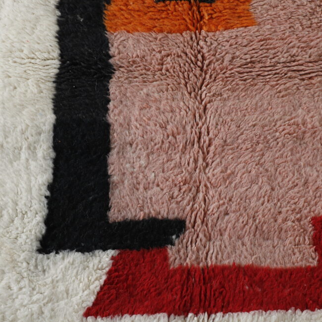 Modern Moroccan Beni Ourain Rug with Abstract Blocks - Image 3