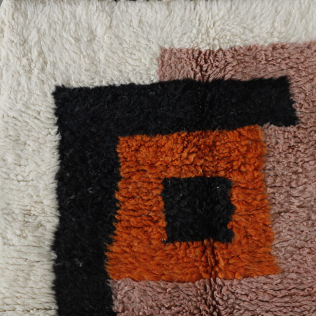 Modern Moroccan Beni Ourain Rug with Abstract Blocks - Image 2