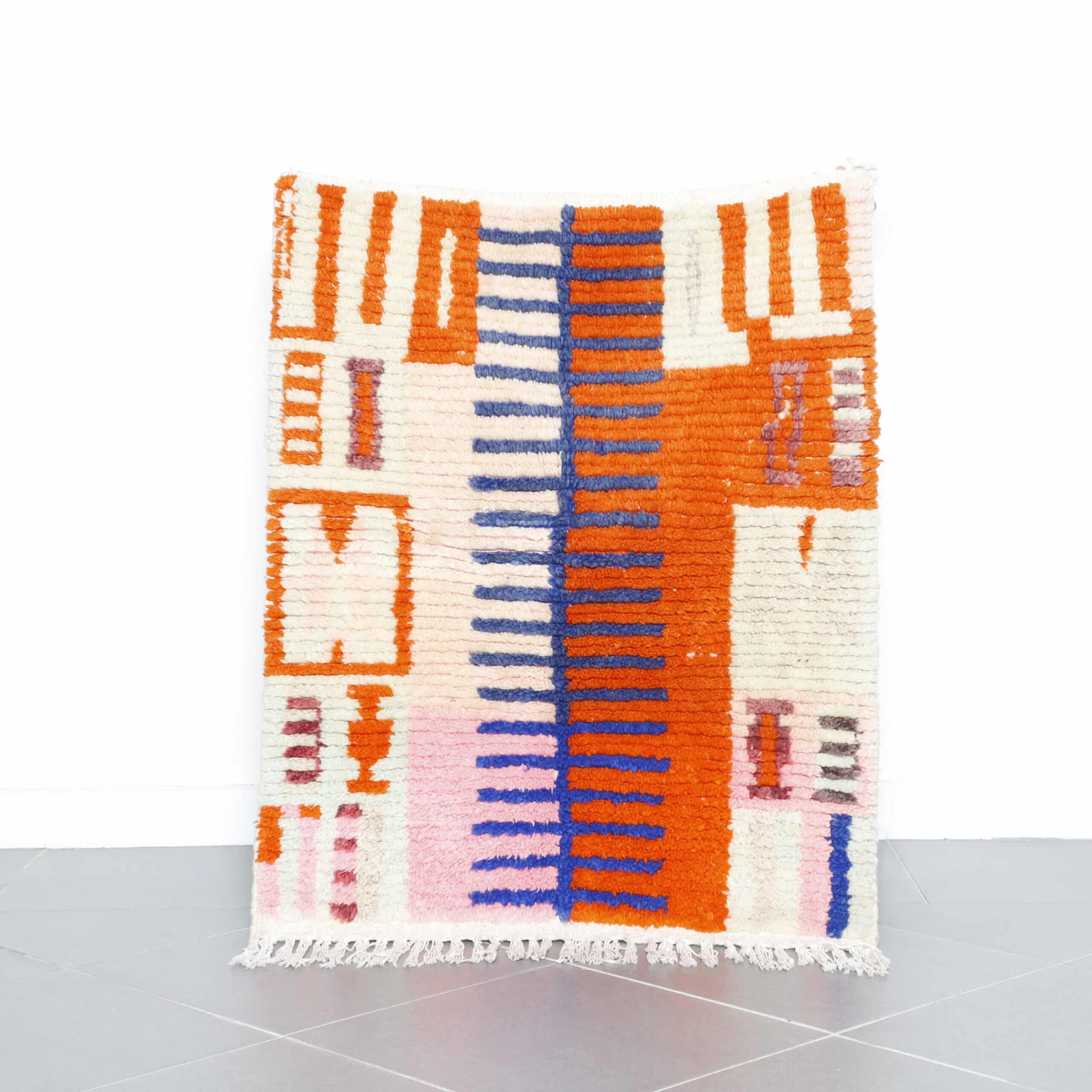 Vibrant Moroccan Rug with Geometric Motifs