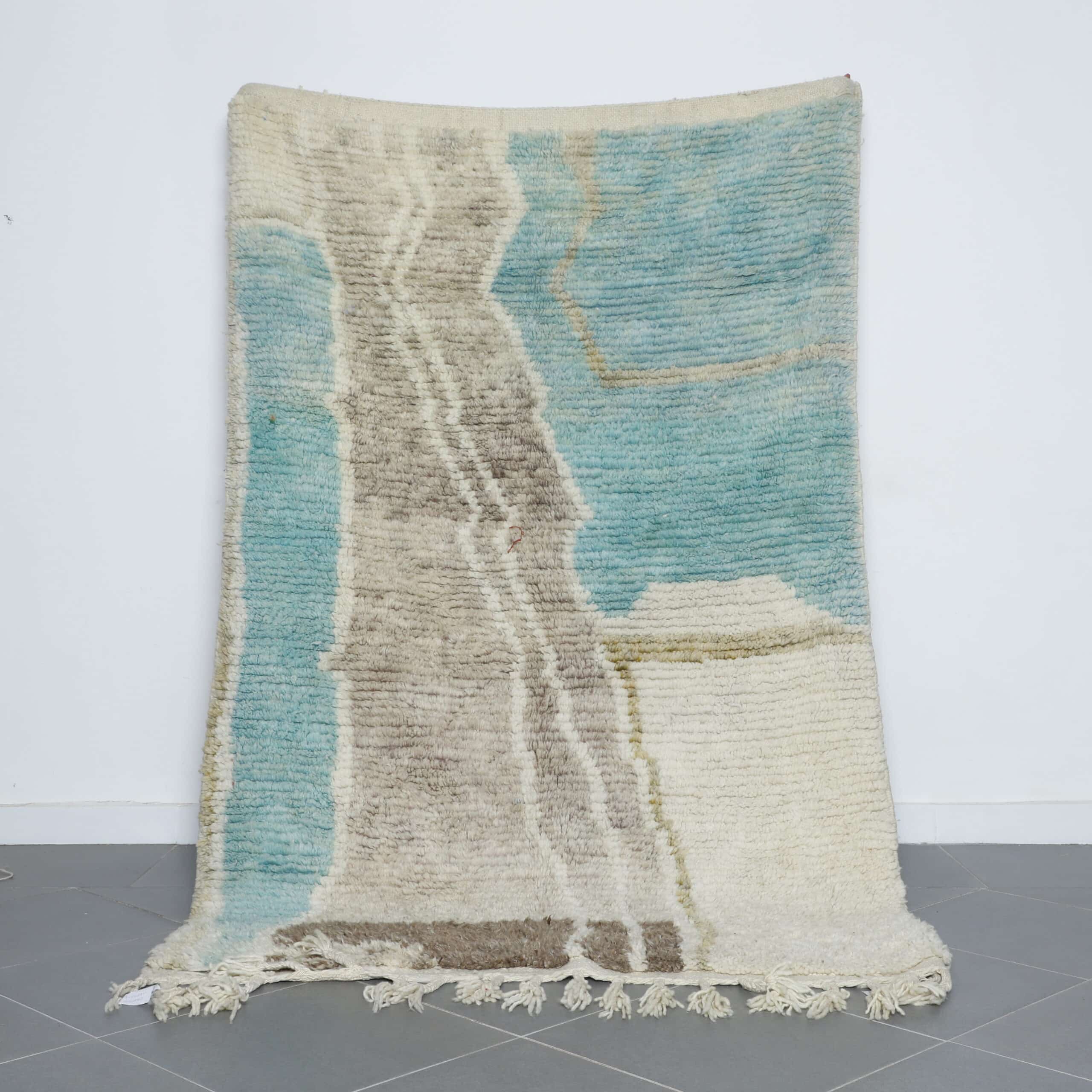 Modern Moroccan Beni Ourain Rug with Abstract Design