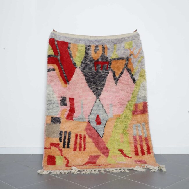 Artistic Moroccan Rug with Abstract Motifs