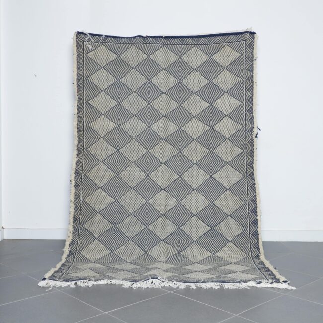 Classic Moroccan Zanafi Rug with Diamond Lattice