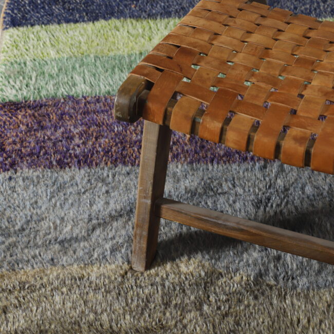 Textured Moroccan Azilal Rug with Earthy Stripes - Image 5