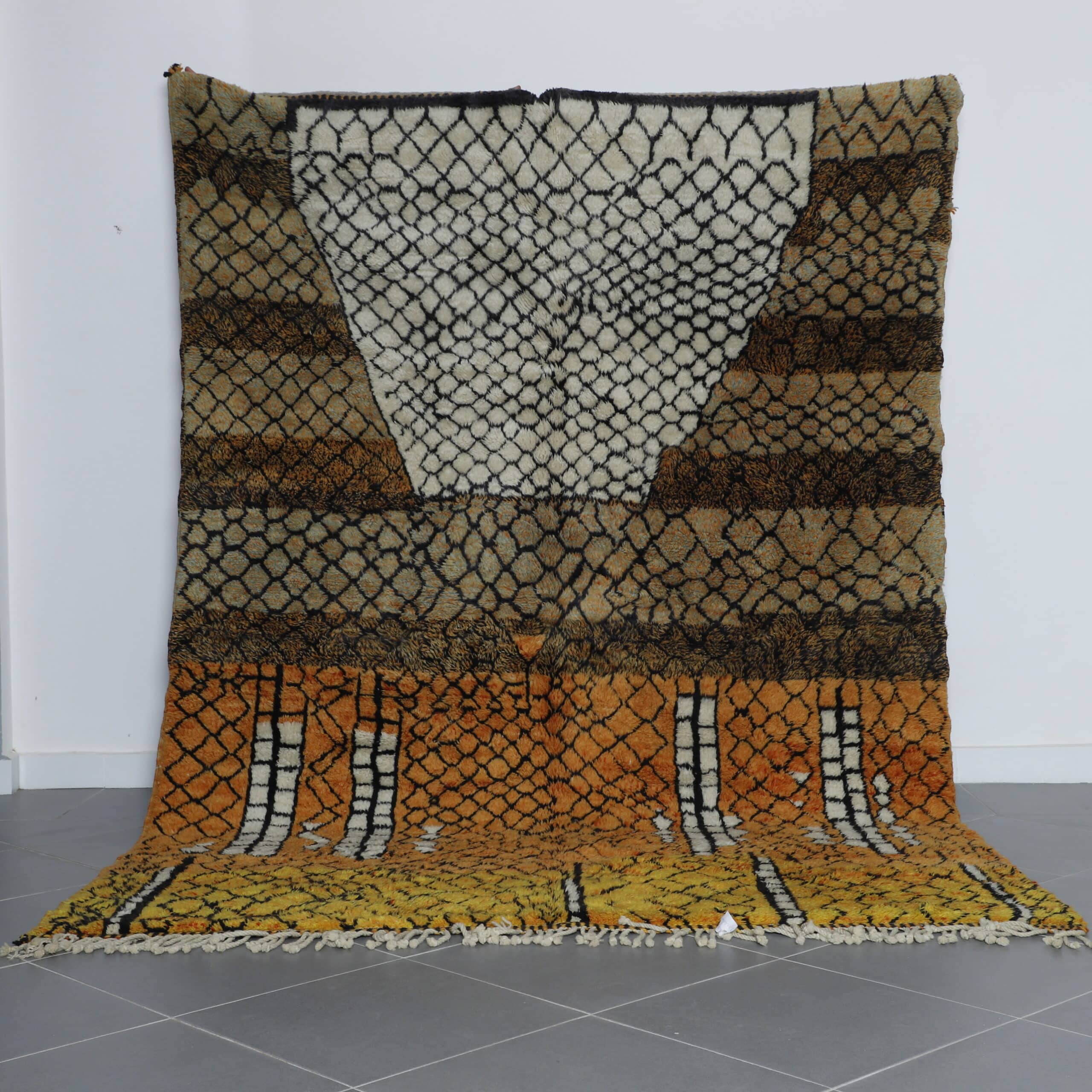 Brown Beni Mrirt Rug – Custom Moroccan Shag Rug for Modern Interiors