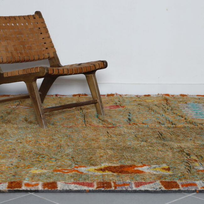 Unique Moroccan Rug with Tribal Motifs - Image 2