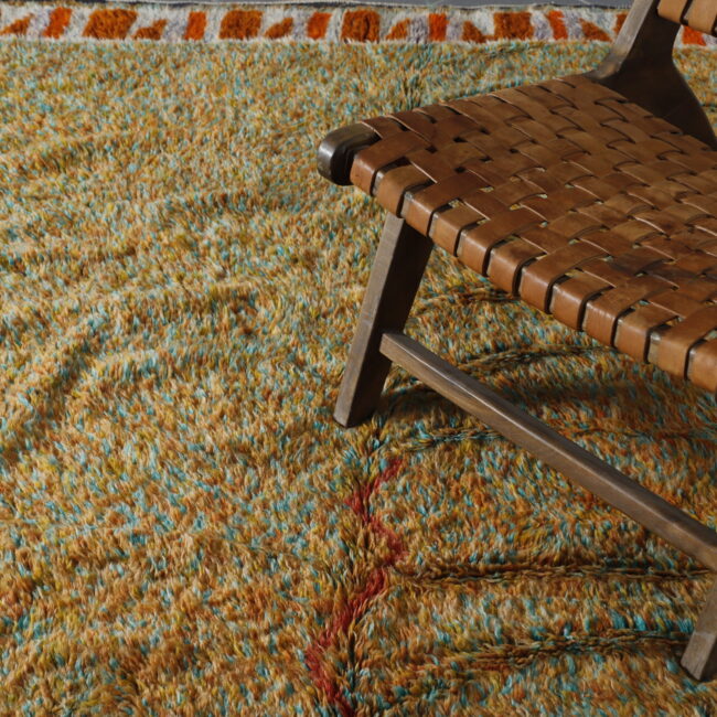 Unique Moroccan Rug with Tribal Motifs - Image 7