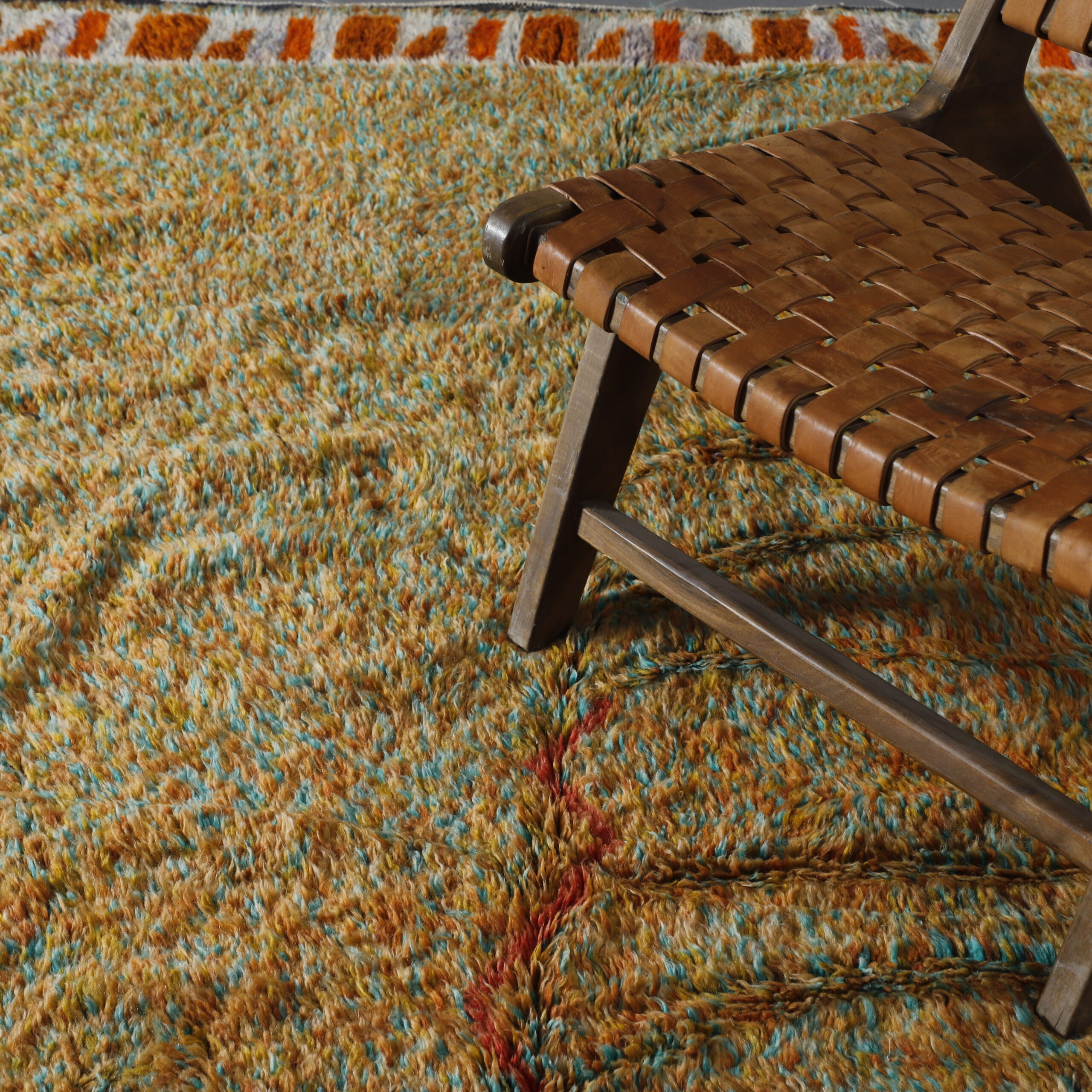 Unique Moroccan Rug with Tribal Motifs - Image 7