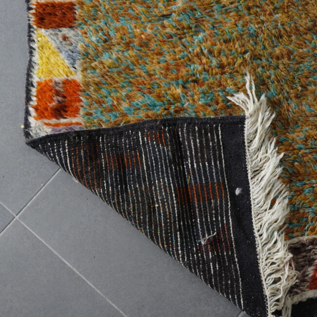 Unique Moroccan Rug with Tribal Motifs - Image 3