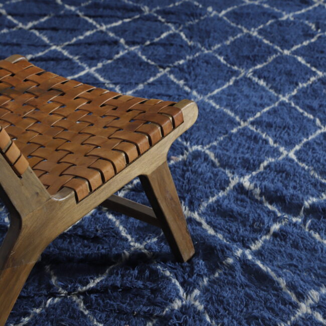 Luxurious Moroccan Beni Ourain Rug with Diamond Lattice - Image 6