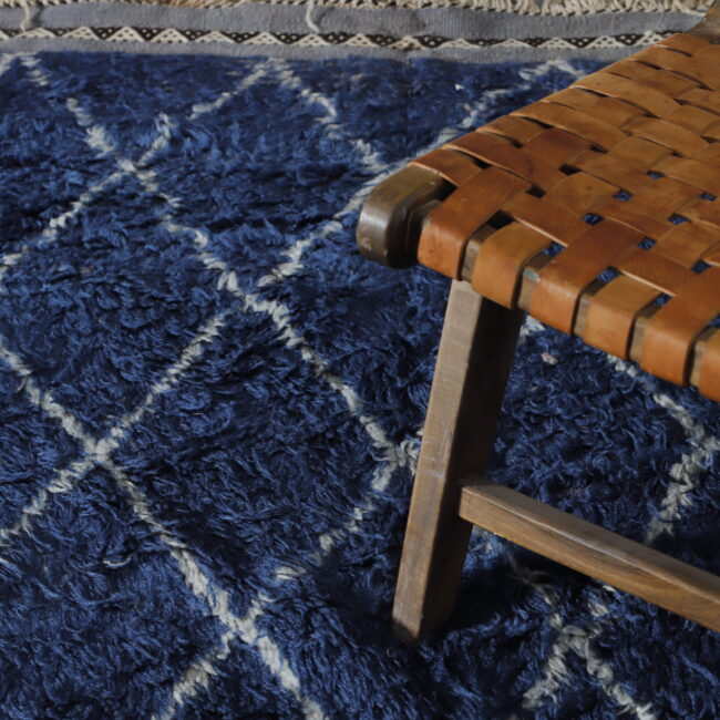 Luxurious Moroccan Beni Ourain Rug with Diamond Lattice - Image 5