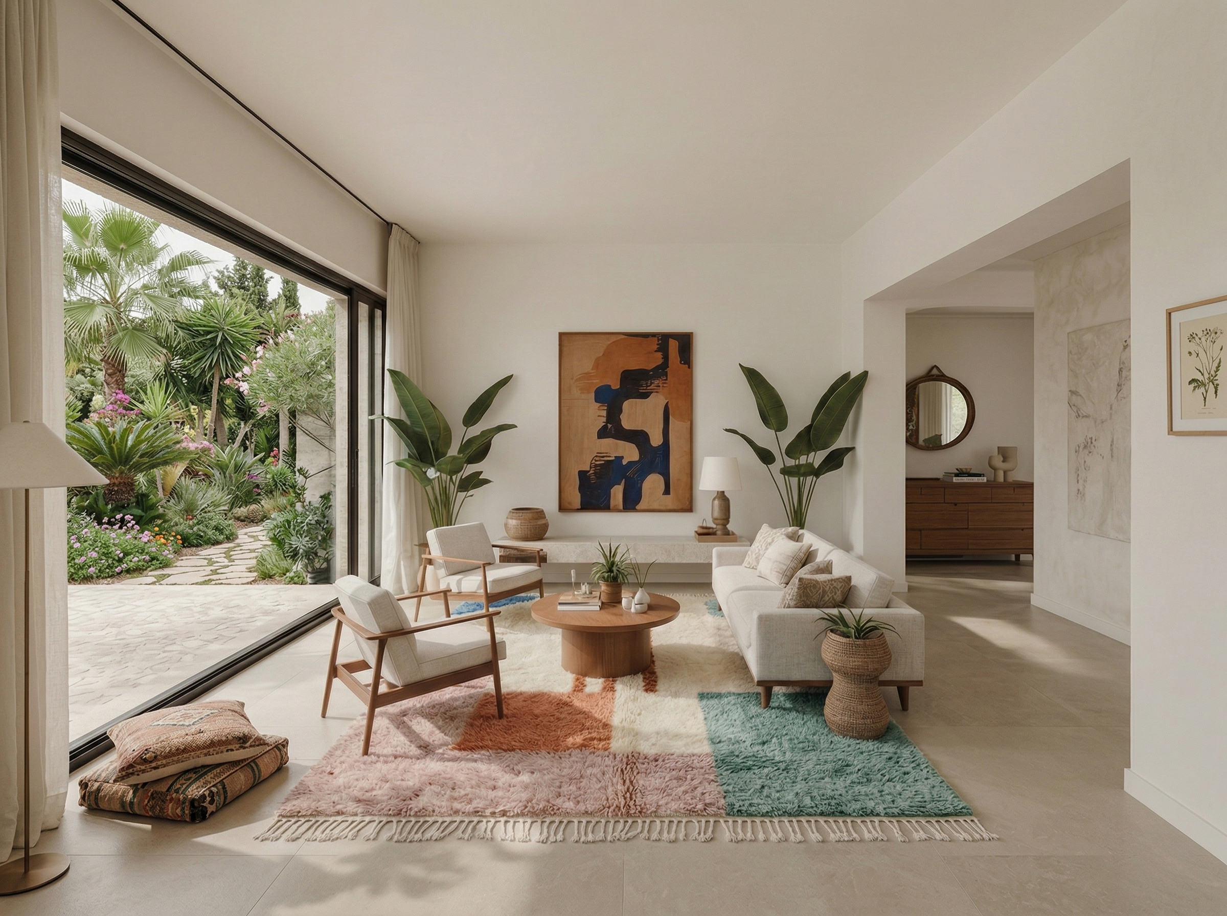 Handmade Moroccan Mrirt Rugs Wool - Image 2