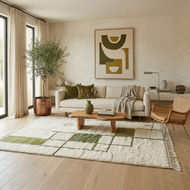 Handmade Moroccan Mrirt Rugs Wool - Image 2