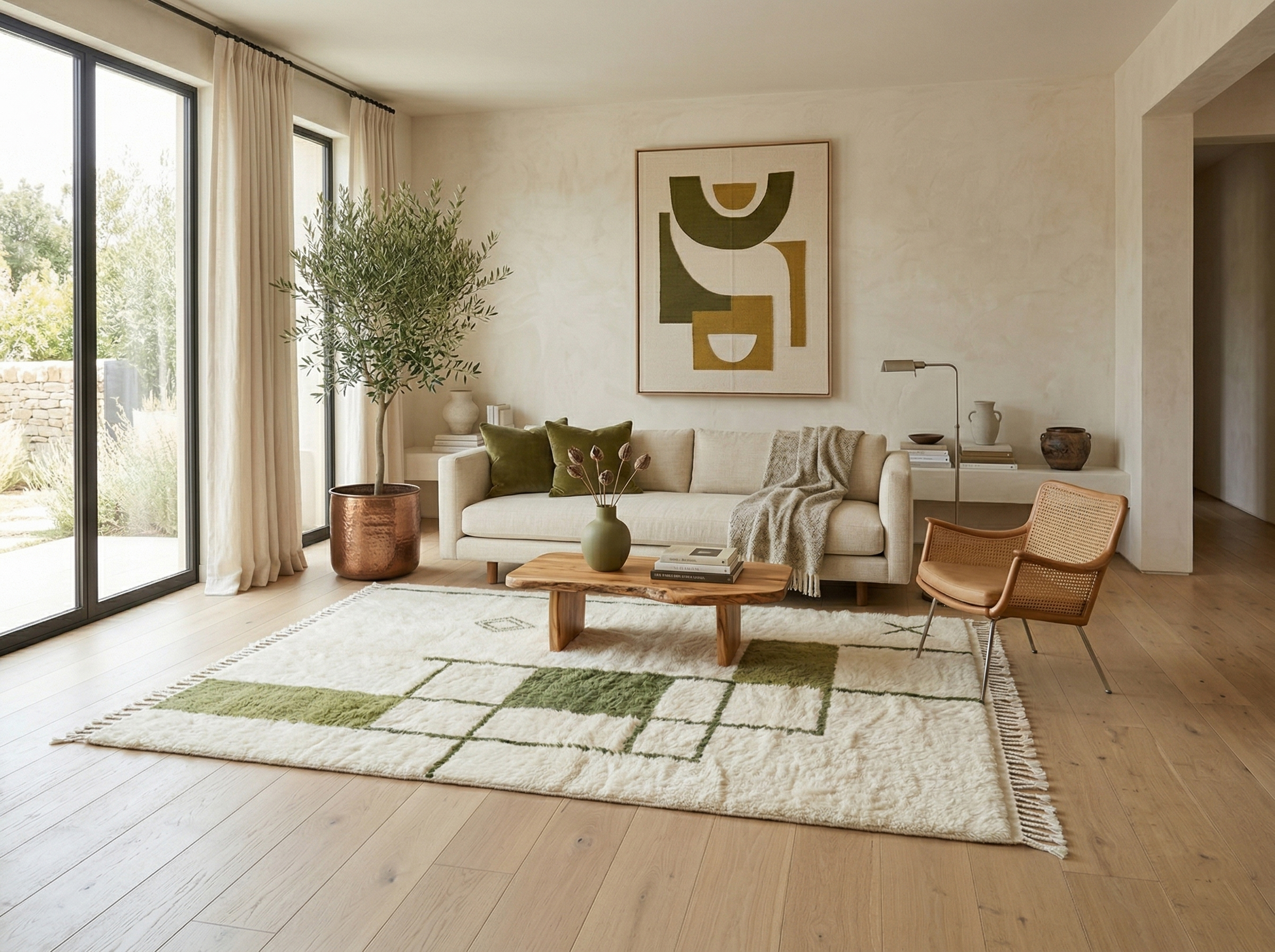Handmade Moroccan Mrirt Rugs Wool - Image 2