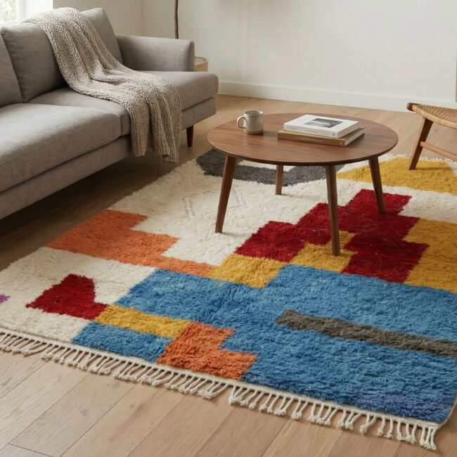 Handmade Moroccan Mrirt Rugs Wool - Image 2