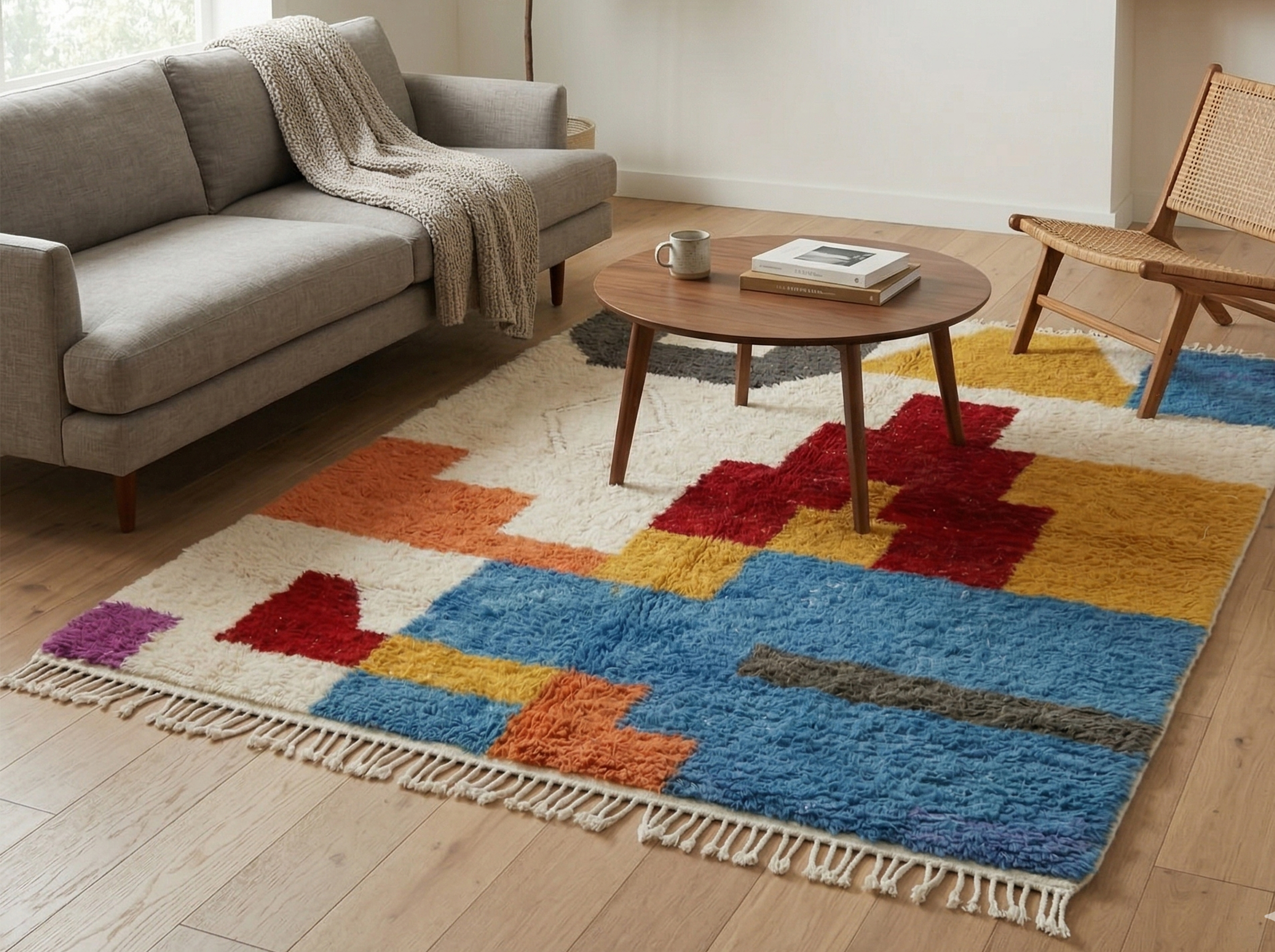 Handmade Moroccan Mrirt Rugs Wool - Image 2