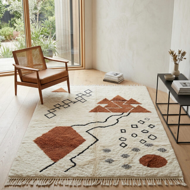 Custom Size Handmade Moroccan Mrirt Rugs Wool - Image 2