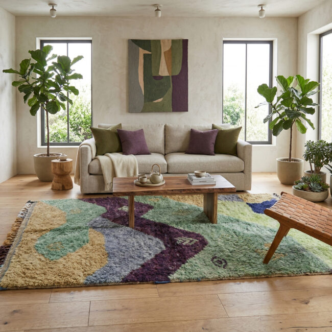Handmade Moroccan Mrirt Rugs Wool - Image 2