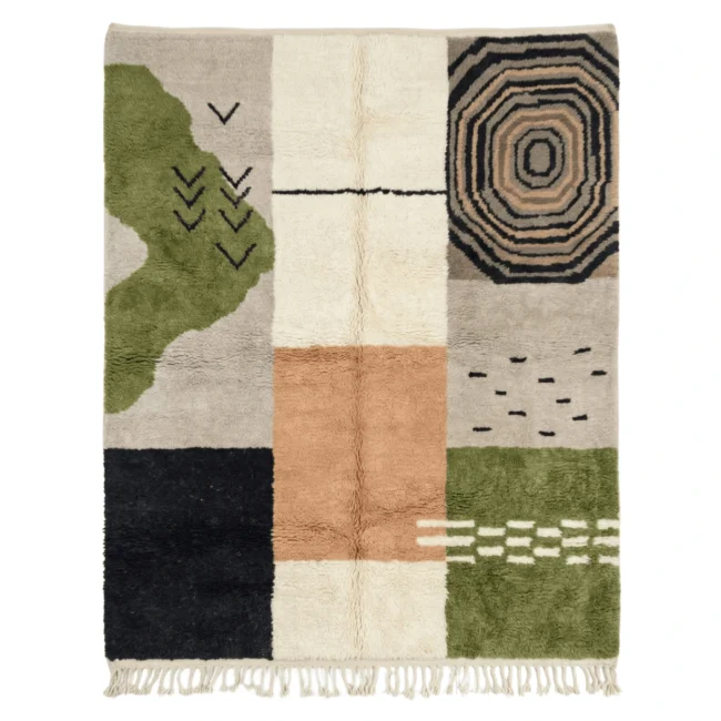 Handmade Mrirt Wool Rug – Moroccan Custom Size Carpet