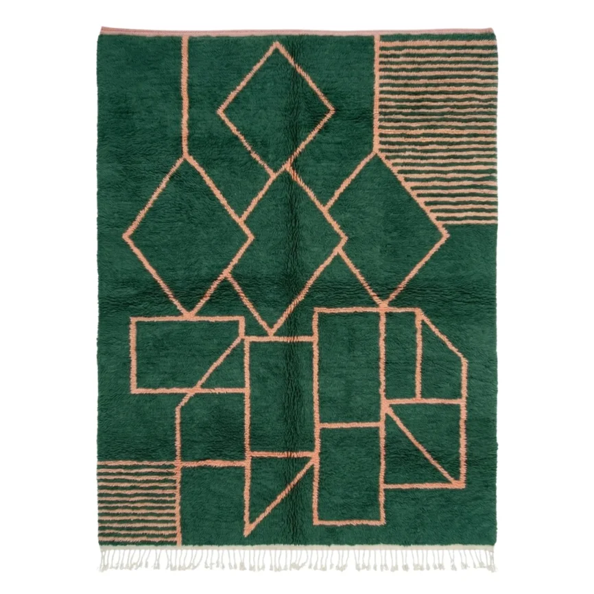 Moroccan Handmade Mrirt Wool Rug